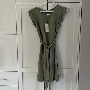 Terzo Millennio Olive Midi Dress with pockets  XS